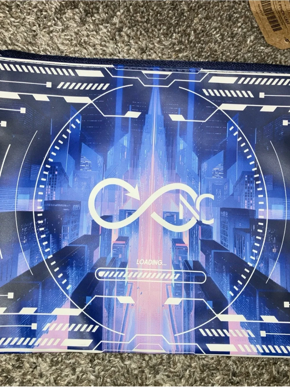 FAIRYLOOT Blue Futuristic Cosmetic Pouch - Infinity Design